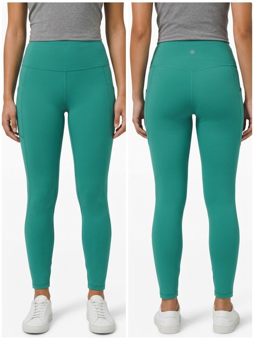 Lululemon LW5DSHS Green High Waist Skinny Knit Stretch Pants Women Size 10